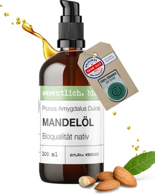 Produktbild von Mandelöl BIO kaltgepresst (100ml) von wesentlich.