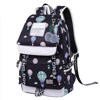 Obrázek produktu pro Taška na přenášení dětí, USB nabíjecí stanice, nylon, 42 x 30 x 16 cm, černá/modrá