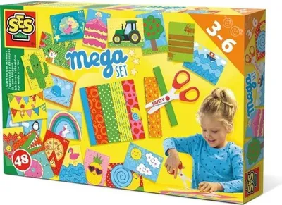 Produktbild von SES Creative Schneiden Lernen Set, Mega Kit, 48 Übungsblätter, Feinmotorik, 3+ Jahre, Inklusive Schere