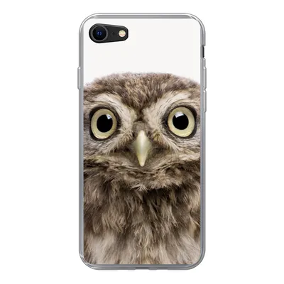Produktbild von MuchoWow® Handyhülle Schutzhülle Hülle für iPhone SE 2022 Eule - Eule - Porträt - Braun - Vogel - Jungen - Mädchen Silikon Softcase Handy Hülle - Schutzhülle
