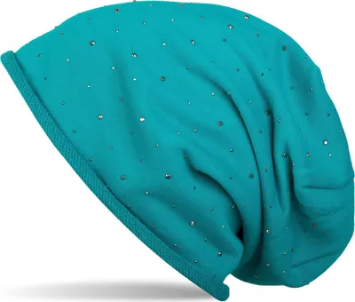 Produktbild von styleBREAKER Damen Beanie Mütze mit Strass-Nieten Applikation und Rollrand, warm 04024024
