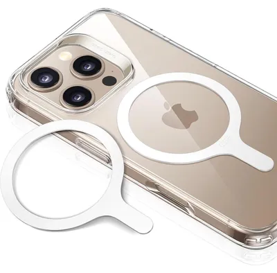 Obrázok produktu pre Magnetický krúžok MagSafe, kovový krúžok pre telefónny kryt, 2 kusy, biela farba