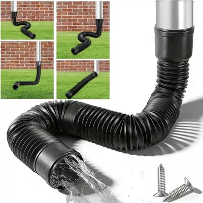 Productafbeelding van Regenwaterafvoer, dakgoten, verlengstukken voor afvoerpijpen, drainageverlengingen voor tuinen, terrassen en afvoersystemen, zwart
