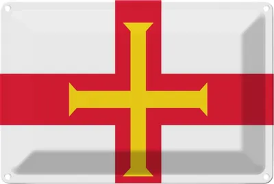 Image de vianmo Plaque en tôle 20x30 cm Drapeau Guernseys Flag of Guernsey