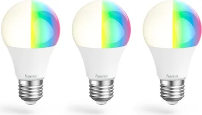 Produktbild von hama WLAN-LED-Lampe E27, RGBW, dimmbar, 8,5 W, 3er-Set