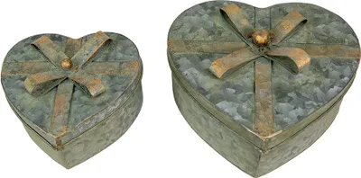 Produktbild von Clayre & Eef Aufbewahrungsbox 2er Set Grau Metall