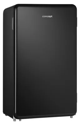 A black mini-refrigerator with the brand name 'concept' visible on the front.