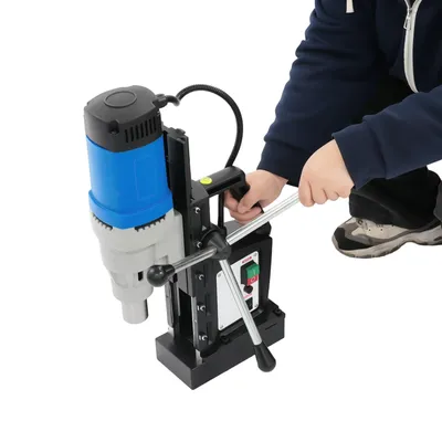 Obrázek produktu pro 1680W magnetická jádrová vrtačka Jádrová vrtačka (13800N, max. hloubka 50mm，220V) Magnetická vrtačka Elektromagnetická průmyslová vrtačka Blue