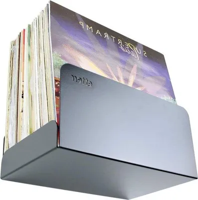 Produktbild von Famanu Wandhalterung für Schallplatten schwarz - Aufbewahrungssystem für LPs