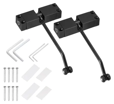 Automatische Türschließer 2 Stück, Edelstahl 304, schwarz