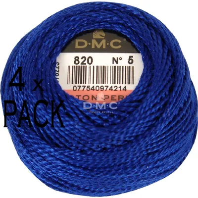 Produktbild von 4x DMC Perlgarn Knäuel Stärke 5, 10 g, 116A/5-820, VPE