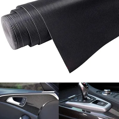 Obrázok produktu pre Karbonová fólia, čierna, lesklá, 30 cm x 160 cm, vodeodolná, s odvzdušňovacími kanálmi