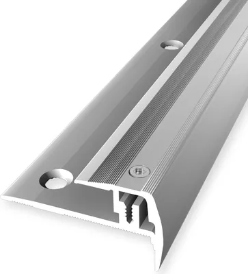 Produktbild von Treppenkantenprofil 27 x 23 x 1000 mm Winkelprofil Einfasshöhe 7 - 16 mm Aluminium Geriffelt Versenkt Gebohrt Silber Küberit