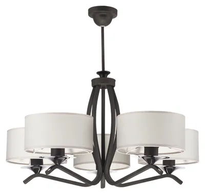 Zdjęcie produktu dla Żyrandol KASZMIR grafitowo-biały 5xE27x20W metal wym:64x66x66cm IP20 Jupiter
