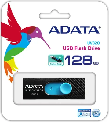 Obrázok produktu pre ADATA UV320 USB flash disk 128 GB USB Type-A 3.2 Gen 1 (3.1 Gen 1) čierny, modrý