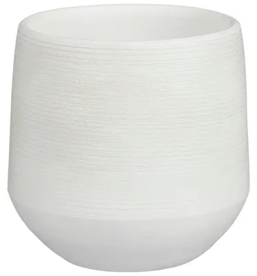 Produktbild von Mica Decorations Blumentopf - Keramik - weis - gepragt -19x18cm