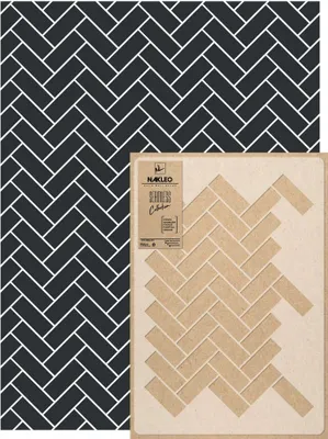 Produktbild von Wandschablone Groß Muster, Malschablone 59x95 cm Fischgräten Fliese Chevron Wiederverwendbare Kunststoff, Geometrische Tapete Wandgestaltung