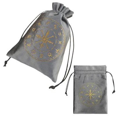 Produktbild von Tarotkarten Beutel Set - Samt Ziehbeutel für Tarotkarten und Würfel - ABAG-WH20001-25B-EU21