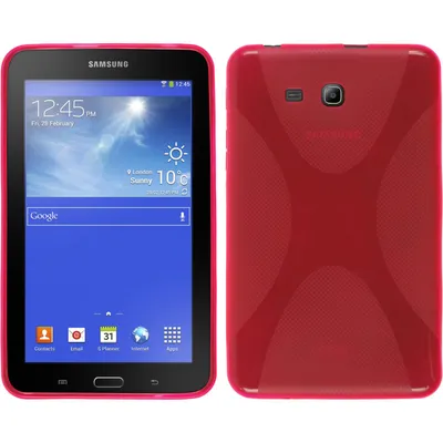 Produktbild von PhoneNatic Case kompatibel mit Samsung Galaxy Tab 3 Lite 7.0 - pink Silikon Hülle X-Style + 2 Schutzfolien