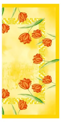 Produktbild von Tischdecken aus Airlaid, stoffähnliche Mitteldecken 80 x 80 cm, Einmal Tischdecke für Gastronomie, 20 Stück gelbe Mitteldecke Floral Sally Tulpen