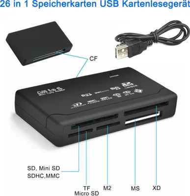 Produktbild von USB All in One Kartenleser Speicherkarten Kartenlesegerät Für SD/CF/xD/MS/TYP-C