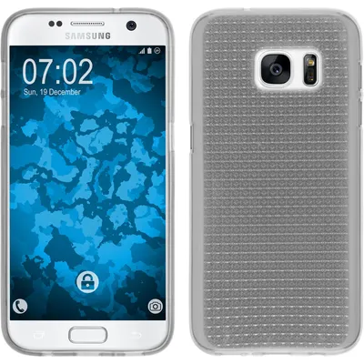 Produktbild von PhoneNatic Case kompatibel mit Samsung Galaxy S7 - clear Silikon Hülle Iced + 2 Schutzfolien