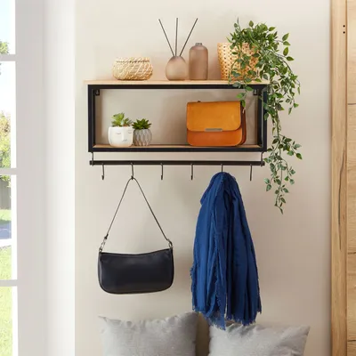 Produktbild von Wandgarderobe ARMANDO Garderobenleiste Hängegarderobe schwarz lackiert im Industrial Design