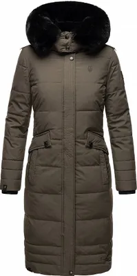 Produktbild von Navahoo Damen Winterjacke Langer Parka Warm Stepp Mantel Kapuze Fahmiyaa Anthrazit Gr. 36 - S