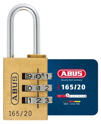 Produktbild von ABUS Zahlenschloss 165/20 - Vorhängeschloss aus Messing - mit individuell einstellbarem Zahlencode - Kofferschloss / Spindschloss - ABUS-Sicherheitslevel 3