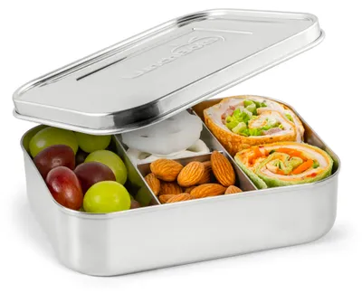 Produktbild von Protein Packer Snackbehälter-Lunchbox (470 ml), Edelstahl-Lebensmittelbehälter mit 4 Fächern zur Portionskontrolle