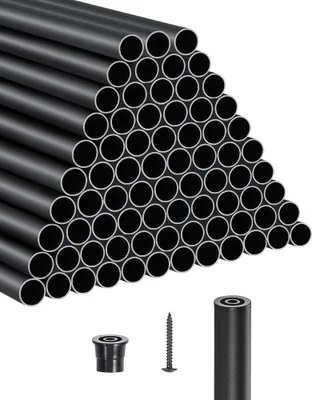 Zdjęcie produktu dla Aluminiowe tralki schodowe 66 cm - 101 sztuk z wkrętami i zaślepkami - Wrzeciona do balustrad schodowych