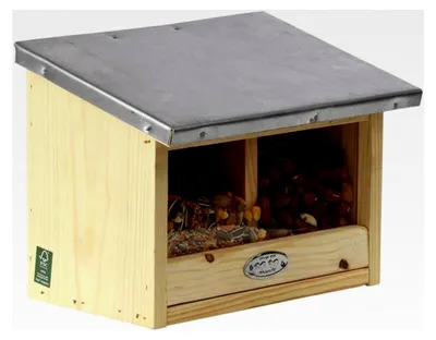 Produktbild von Eichhörnchen Futterhaus doppelt, 25,3 x 17,6 x 18,7 cm, Nistkasten, Futterstation mit Zinkdach, witterungsbeständig