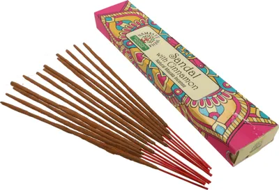 Image de Encens naturel Massala de l'Inde du Sud - Sandel With Cinnamon, Pink, 23*4,5*2 cm, Encens indien