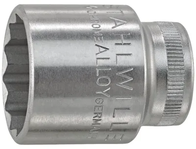 Imagen del producto de Adaptador para llave de vaso de 45 mm, 3/8 de pulgada, hexagonal de 12 caras, tamaño 12 mm, longitud 28 mm, marca STAHLWILLE