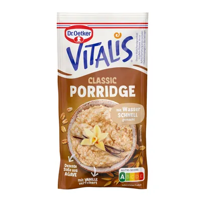Zdjęcie produktu dla Dr Oetker Vitalis Porridge Classic do ciepłego posiłku owsianego 58g