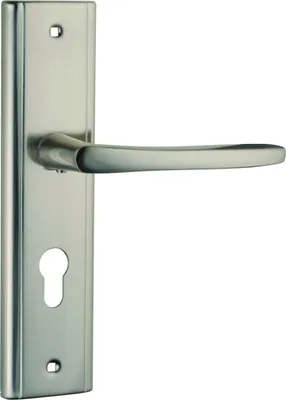 Image de Ensemble de poignées pour porte d'entrée Eliade trou de cylindre, carré 8mm, entr'axes 170mm, nickel satin - THIRARD