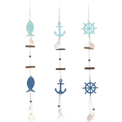 Produktbild von com-four® 3x Hängedeko Maritim - Dekoration zum Aufhängen - Hängedeko