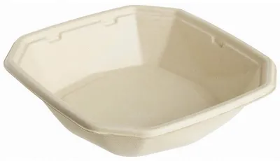 Produktbild von Schale aus Zuckerrohr, 650 ml, 18,3 x 18,3 x 4,2 cm, 50 Stück