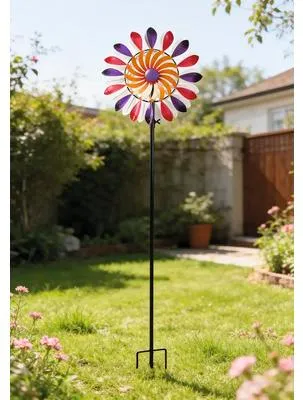 Produktbild von Gartenstecker Windrad Lafiora Metall Ø 30 cm H 138 cm lila rot