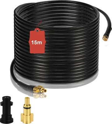 Produktbild von Lospitch 15m Rohrreinigungsschlauch Rohrreiniger Set für Kärcher Kränzle K2 - K7 Hochdruckreiniger Schlaeuche