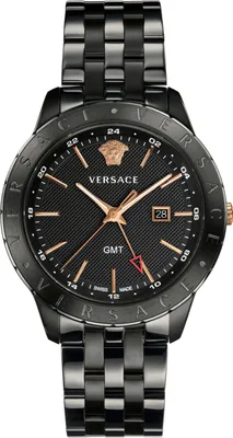 Produktbild von Versace VEBK00618 Univers GMT schwarz Edelstahl Armband Uhr Herren NEU