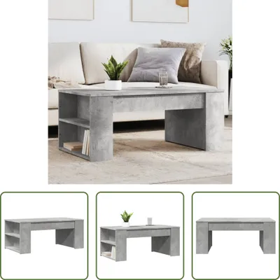 Produktbild von The Living Store Couchtisch Betongrau 102x55x42 cm Holzwerkstoff