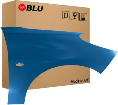 Image de BLU Aile Compatible avec Peugeot 206+ KMF Droite Blau Bleu Recife | 2007-2014 | Avant | Peint| Prêt à Monter | Acier