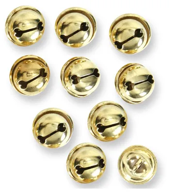 Produktbild von 10 Stück Metall Glöckchen Schellen Gold 15mm Karneval Basteln Party Halloween