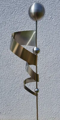 Produktbild von Skulptur Kari 120 cm Kugel matt gebürstet Edelstahl Beetstecker Gartenstecker