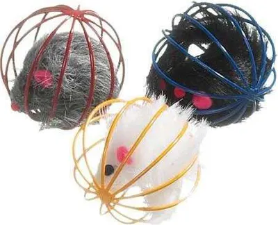 Produktbild von Karlie Plüschmaus im Gitterball - ca. 5 cm