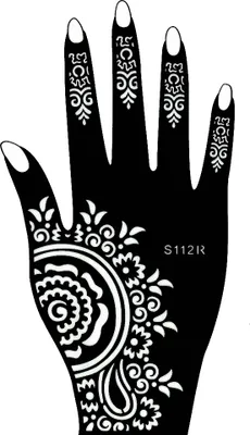 Produktbild von Henna Tattoo Schablone für die rechte Hand