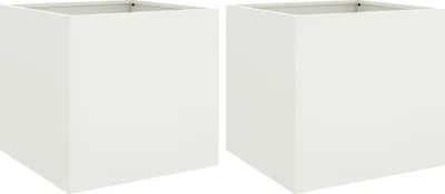 Zdjęcie produktu dla vidaXL Sadzarka 2 szt. Biała 49x47x46 cm Stal