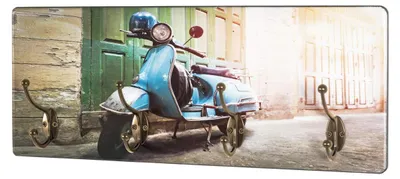 Wandkapstok, MDF/Metall, 50x20x5 cm, 5 Haken, Bronze, Industrie-Stil