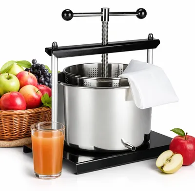 Produktbild von Mucola Entsafter Saftpresse Weinpresse SilberFruchtpresse Auslaufrohr Beerenpresse Obstmühle Apfelpresse Lebensmittel - 5 Liter